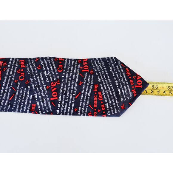 VTG 90s Love Valentines Cupid Dictionary Print Tie Wedding Sweetheart Novelty - Picture 11 of 14